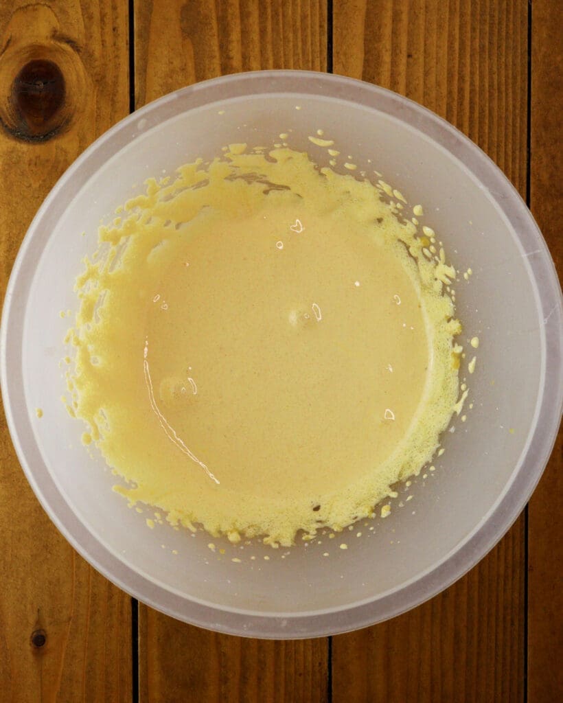 Egg yolks mixed with sugar.